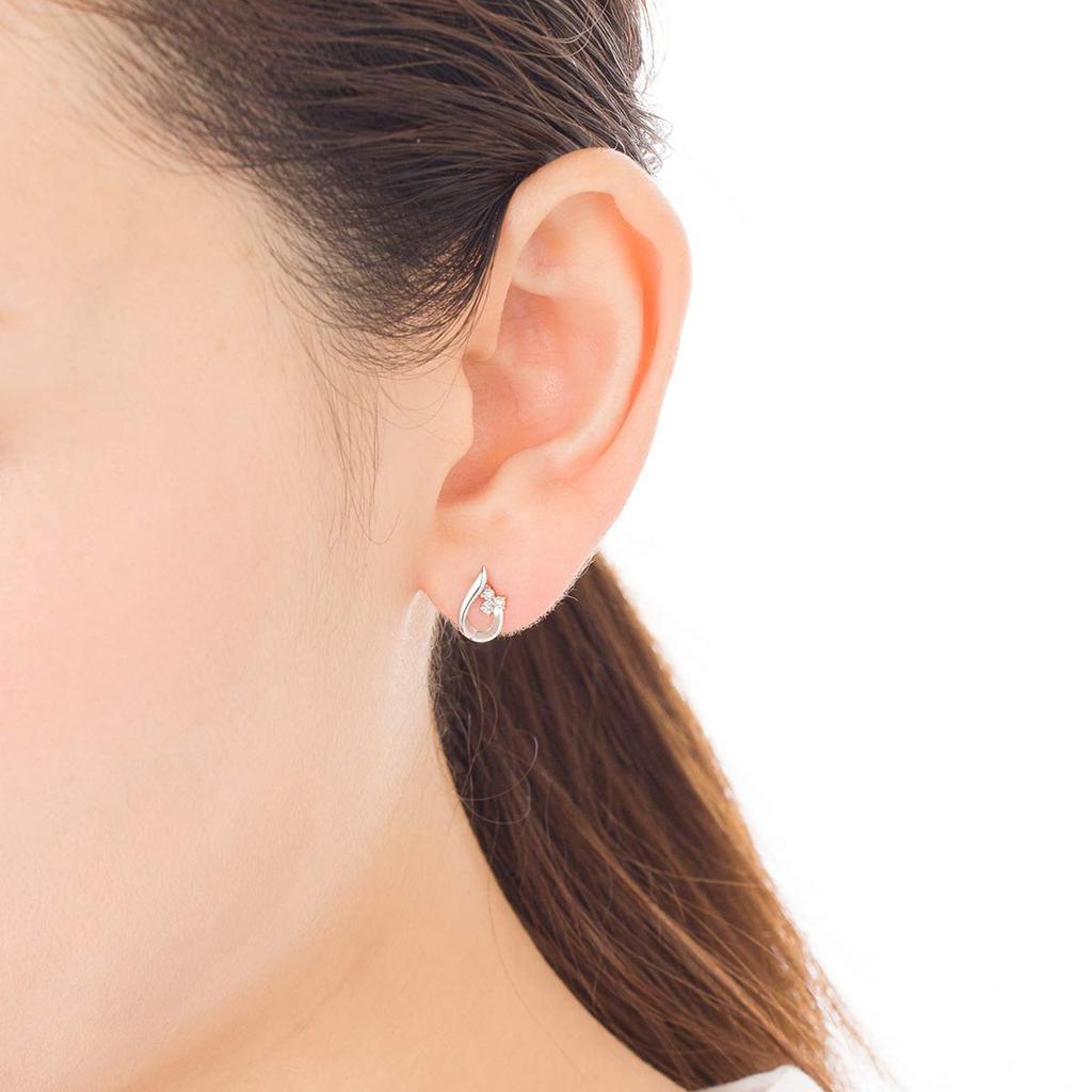 10K White Gold Earrings 151826153201 Canal4℃ (Canal 4℃) (WG)