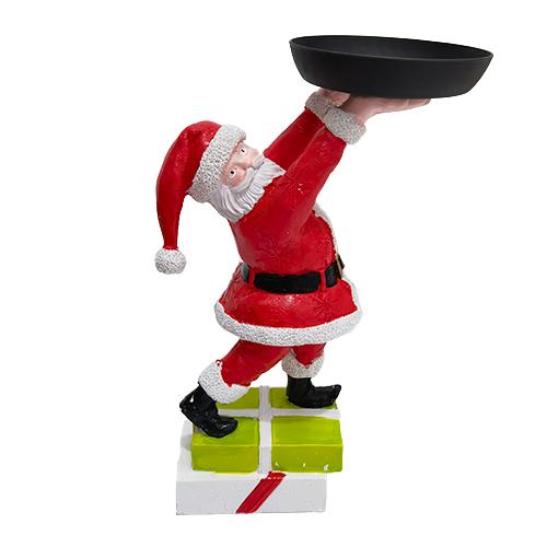 Soporte para Golosinas Muñeco de Nieve Navideño Bandeja para Santa Frutero Estante Resina Hogar Fiesta Comida Aperitivo