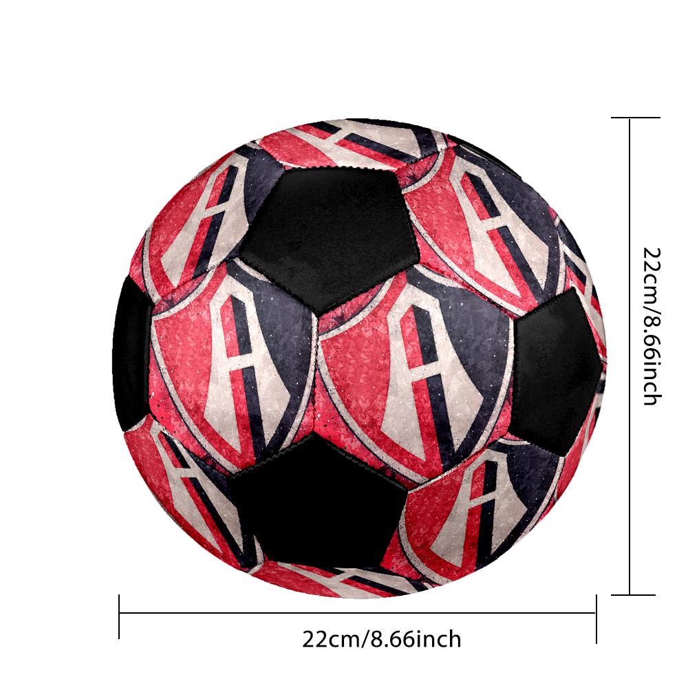SIZE 5 Atlas Football Club Soccer Ball Colorful All Ages Machine Stitched PVC Competition Ready Durable High-Bounce