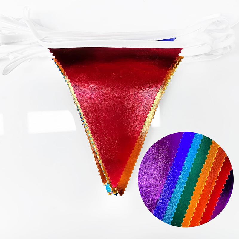 WTEMPO DIY Bunte Dreiecksflaggen Wimpelketten für Festliche Karneval Weihnachten Geburtstag Hochzeit Halloween Feiertage Innen Außen Partyzubehör