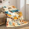 A Stylized Horse Amidst Swirling Patterns of Sun, Rain, and Nature. for All Seasons Blanket Lunch Break Throw Gift