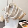 Minimalist Paisley Print Square Scarf Lightweight Bandana Satin Silk Hijab for Women Beach Vacation Outfit Neck Hair Accessory