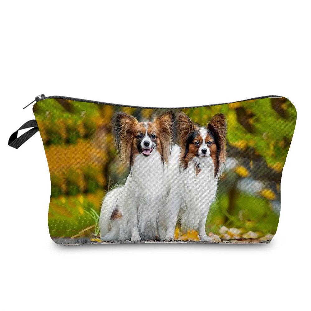 Women Dog Print Cosmetic Bag Toiletries Organize Travel Storage Case 6873