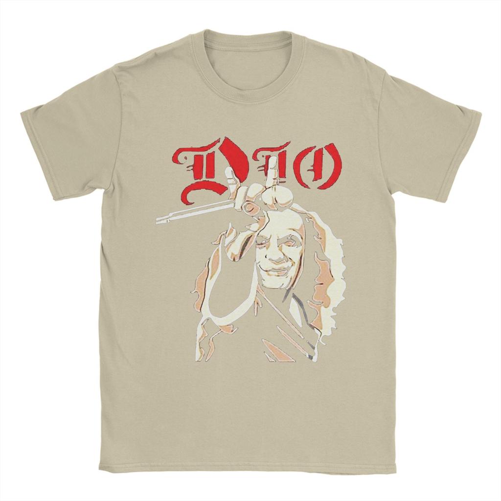 DIO Rock Band  Cotton T-Shirt For Men Summer  Classic T Shirts Round Neck Harajuku Tees Oversized Design Tops