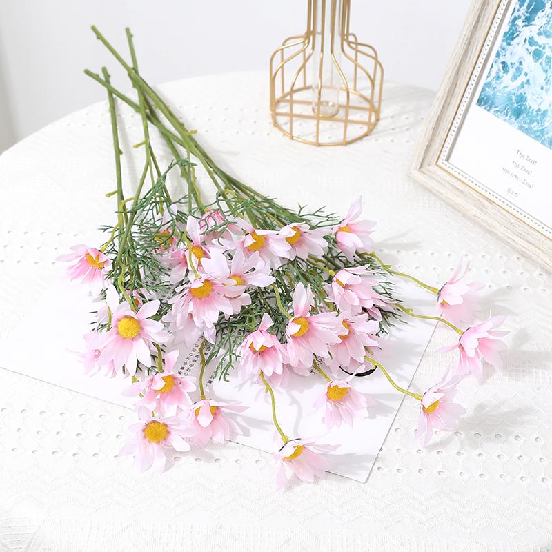 1/5Pcs White Daisies Artificial Flowers Bouquet Fake Flowers Garden Home Room Decor Party Wedding Decoration DIY Vase Ornament