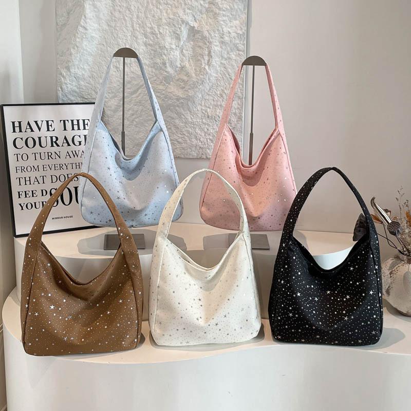Summer New Star Polka Dot Casual Bag Fashion Korean Sparkling Tray Extra Large Bag Shoulder Commuter Bag