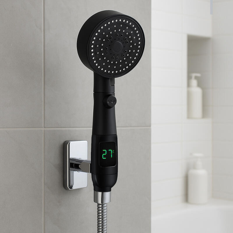 Temperature on/off 5-stage water pressure increasing shower head