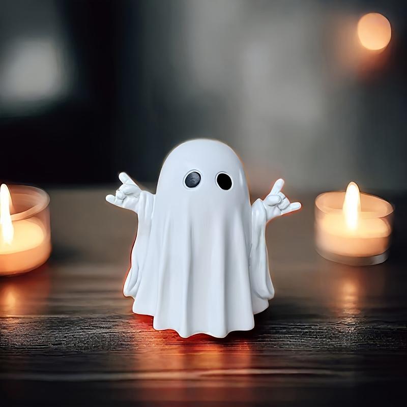 Halloweenská figurka ducha Strašidelná pryskyřičná soška ducha Roztomilé ozdoby ducha Ideální pro vnitřní a verandovou halloweenskou dekoraci Stolní