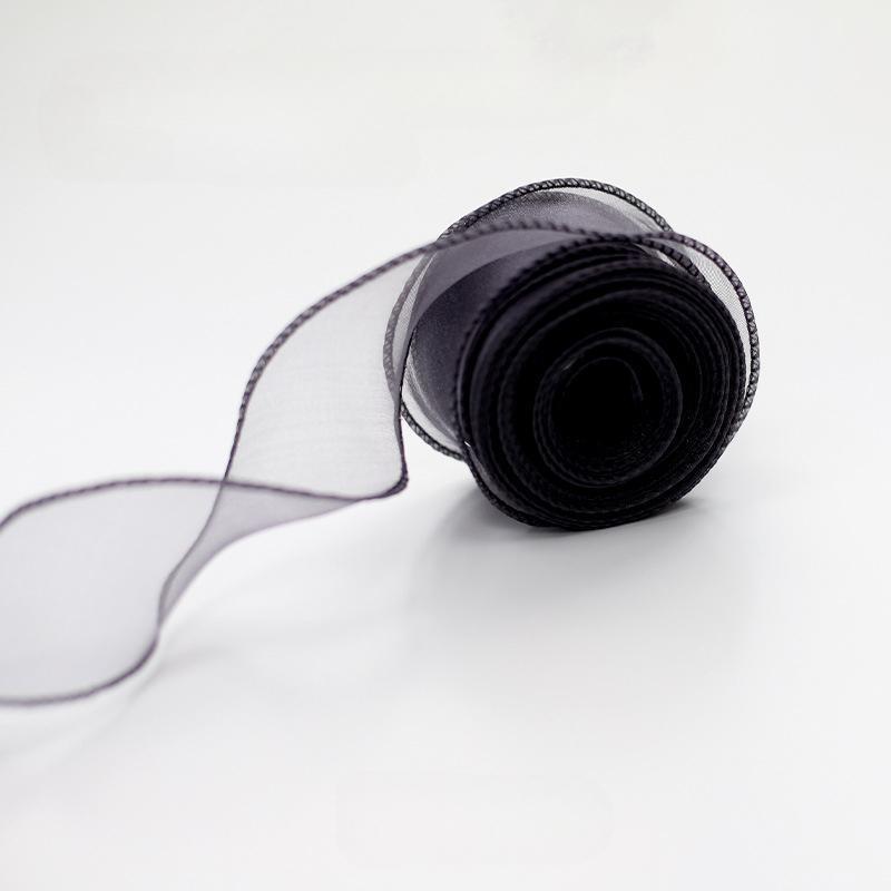 10 yards Rotolo di nastro di organza di colore pieno con bordo ondulato a coda di pesce per bouquet di fiori, regali, confezioni, decorazioni per feste di nozze
