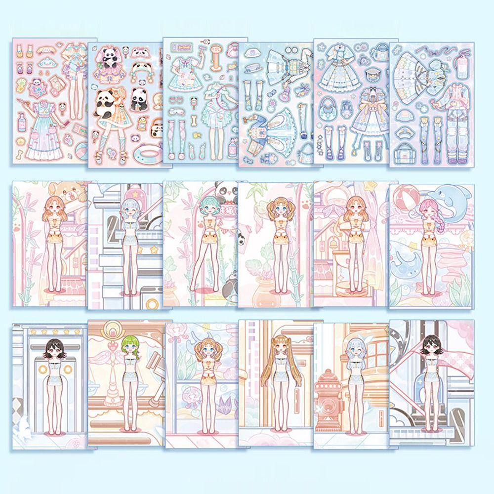 Cartoon Dress Up Sticker DIY Scrapbook Sticker Fashion Decorative Stickers