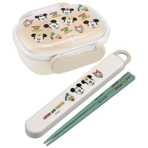 Skater Children's Lunch Box, Small Size, 1 Tier, 270ml, Fluffy Dome Shape, Disney Mickey Mouse & Friends Cooking, Antibacterial Treatment, For Childre