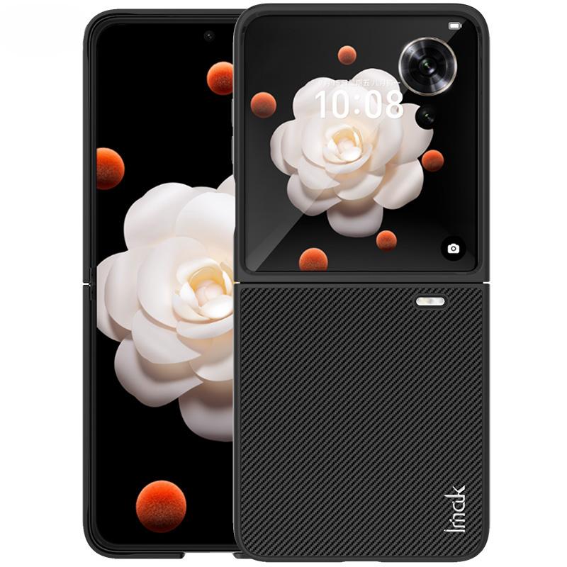 IMAK Ruiyi Series for Honor Magic V Flip 5G Case Carbon Fiber Leather+PC Phone Cover