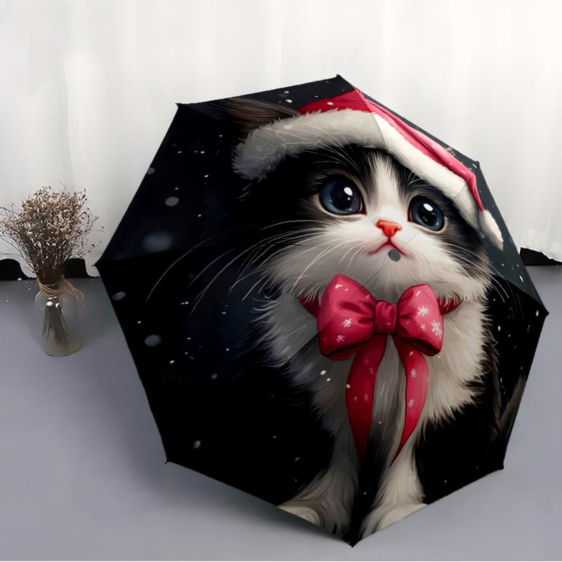 Chrismas Fashionable Automatic Opening/Closing Folding Umbrella. Portable and Foldable, Ideal for Gift, Travel, and Daily Use.