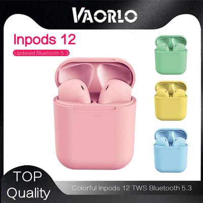 VAORLO Inpods 12 TWS Bluetooth 5.3 Bunte HiFi-Bass-Stereo-Kopfhörer mit Touch-Control-Ohrhörern In-Ear-Headset für Android-iPhone-Smartphones