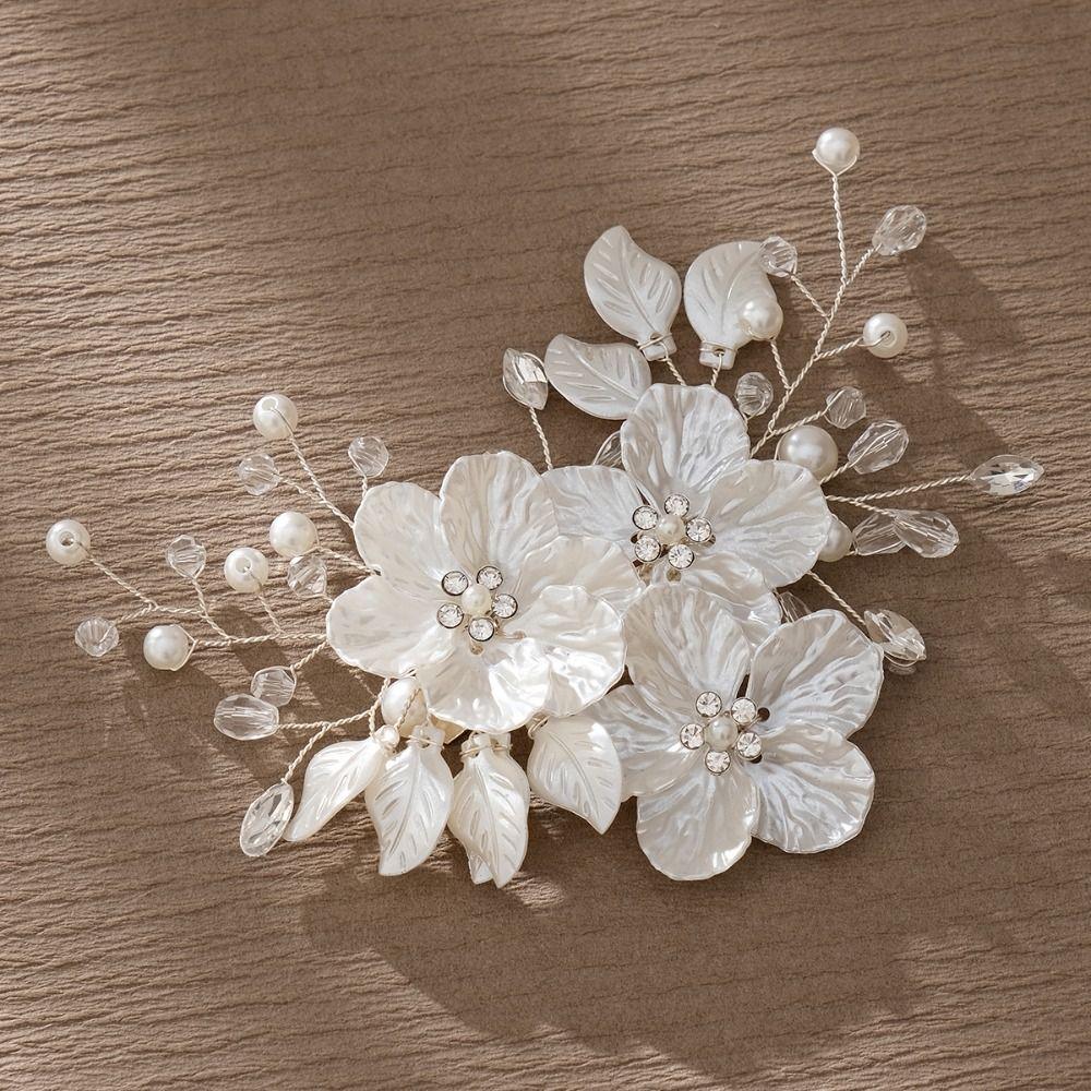 French Style Bridal Hair Clip Silk Flower Wedding Headdress Korean Bride Hairpin  Bride Accessories