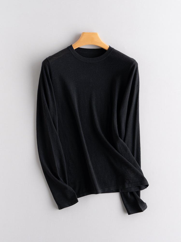 Women's Casual Knitwear: Pure Cashmere Long Sleeve, Round Neck, Loose Style for Autumn and Winter.