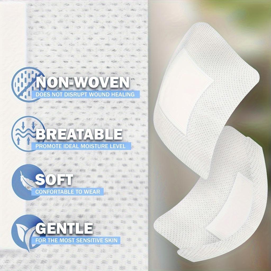 Große Größe Hypoallergen Vlies Medizinische Klebstoff Wundauflage Pflaster Bandage Große Wunde Erste Hilfe 6*7cm