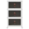 Stackable Storage Box with Wheels 3 Levels 28 L