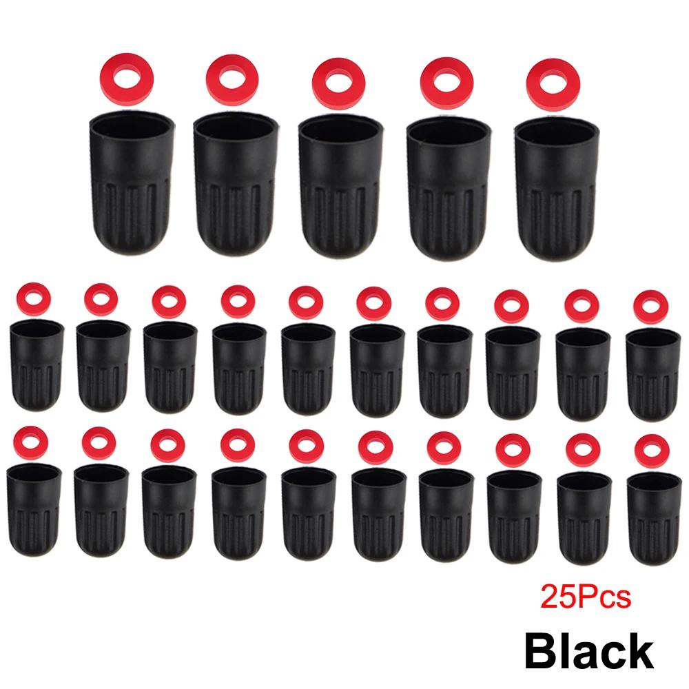 Black Plastic Tire Valve Stem Caps for TR20008 TPMS, Universal Tire Valve Long Caps for Car, Truck, SUV, Bike and Motorcycle
