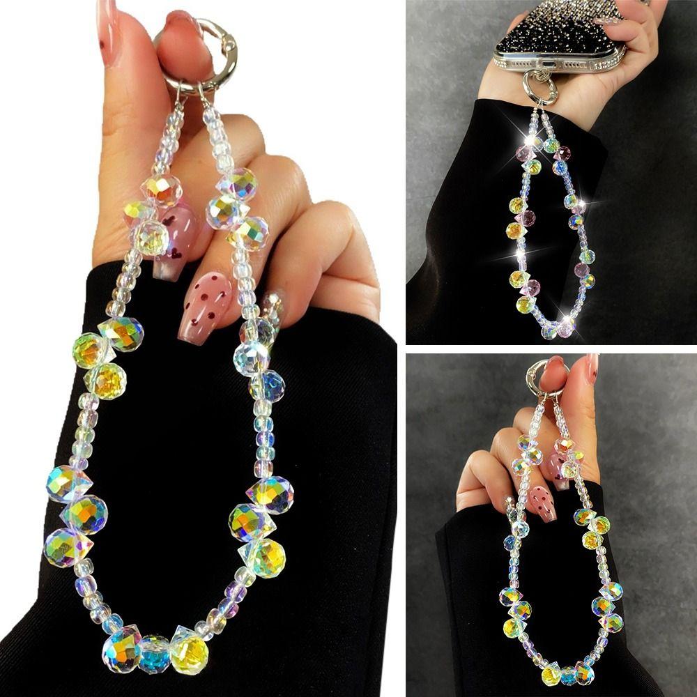 Hand-beaded Mobile Phone Lanyard Strap Crystal Car Keychain Fashion Phone Hand Rope