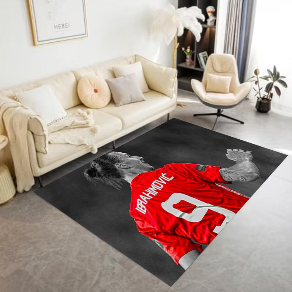 Soccer Player Action Area Rug Design for Game Room Hallway Foyer Dormitory Antislip Carpet Anime Office Decor Best for Christmas