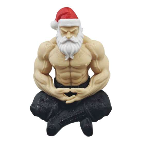 Holiday Party Decorations Strong Muscles Santa Claus Ornament, Muscle Lines And Beard Decor, 3D Printed Funny Creative Statues Christmas Decoration