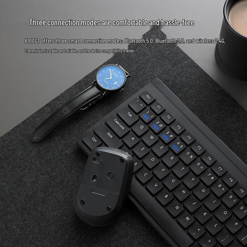 Rapoo 8100GT Multi-mode Wireless Keyboard and Mouse Combo, White