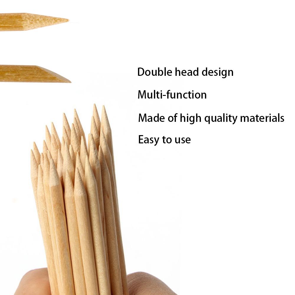 Beliebtes Nail Art Orange Doppelkopf Holzstäbchen Nagelhautschieber Entferner Pediküre Strass Werkzeug