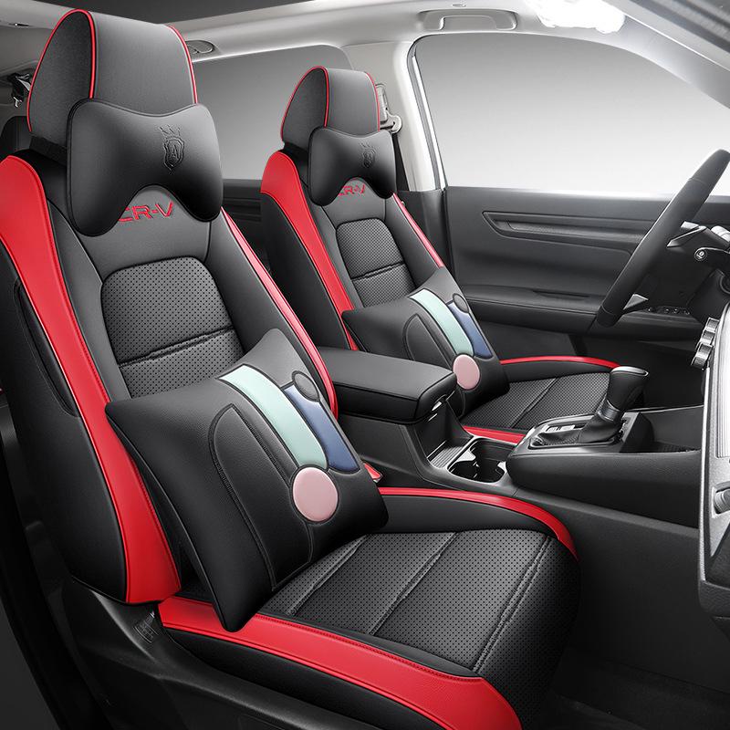 Universal Leather Car Seat Cover: Full Wrap, All-Season, Five-Seat Compatible