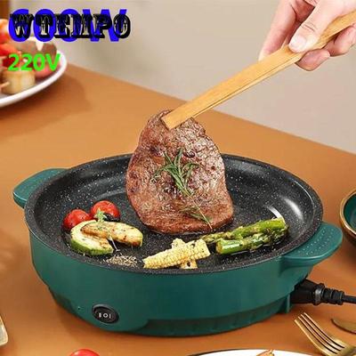 600W Steak Frying Pan Electric Bakeware Flat Bottom Frying Pan Barbecue Nonstick Pan Kitchen Supplies