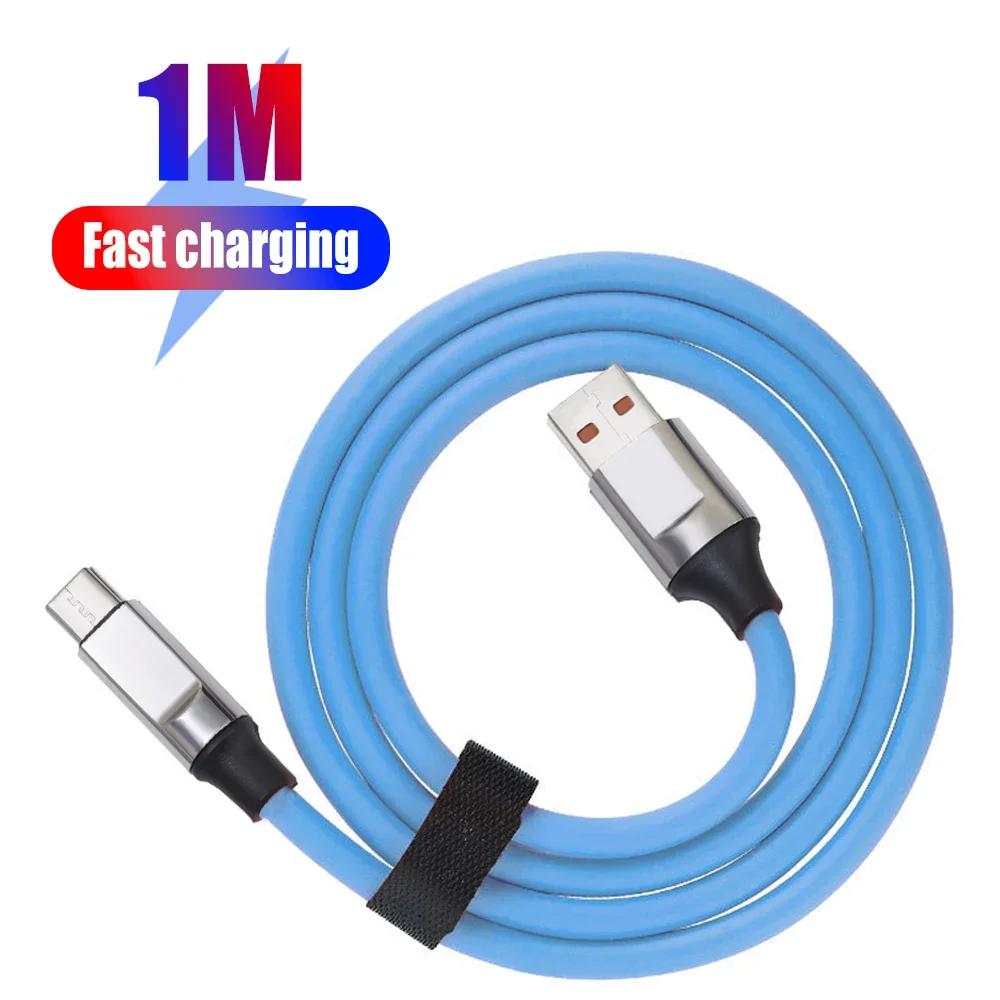 120W USB Type C Cable Fast Charging Thicken Liquid Silicone USB C Data Cord for Huawei P50 P40 P30 Xiaomi 14 Redmi 13 POCO X6