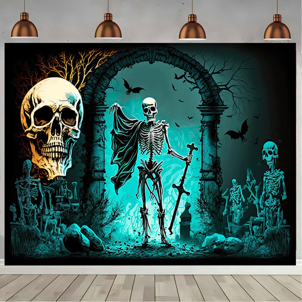Bonvvie Halloween Party Photography Backdrop Horror Night Scary Pumpkin Moon Forest Castle Child Portrait Photoshoot Background