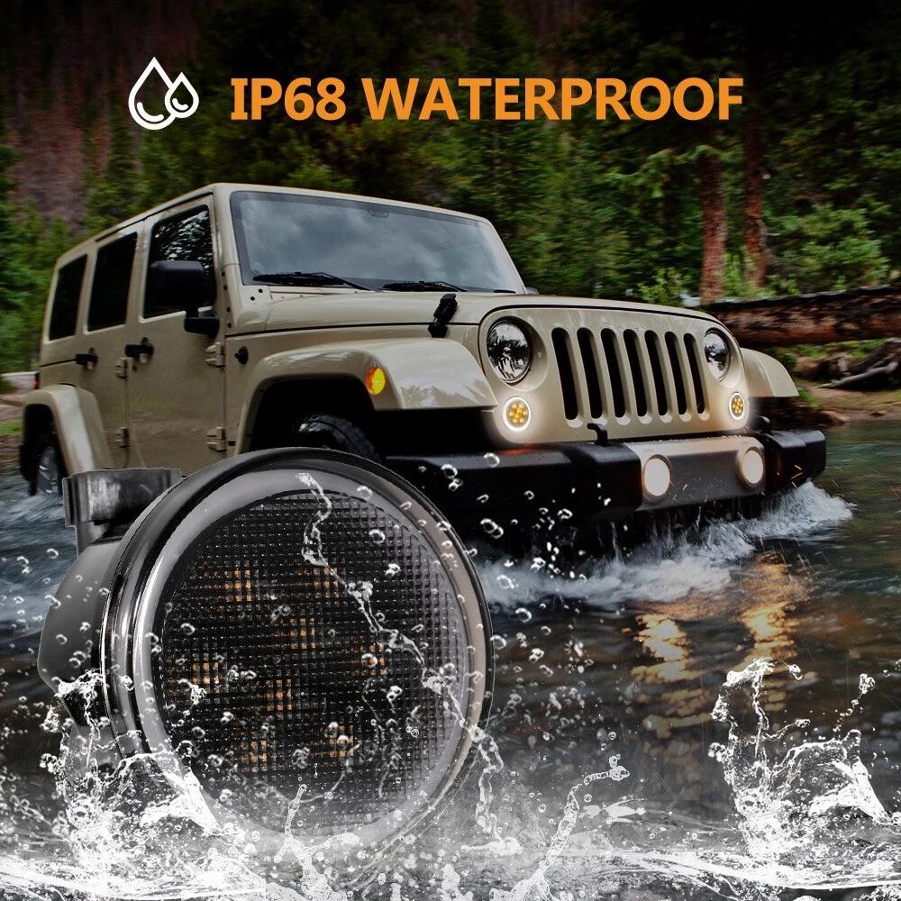 Jeep Wrangler Yellow Grille Daytime Running Light Strip