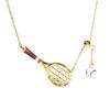 Awards Badminton Racket Pearl Necklace Pendant Gold-plated Copper Design Simple All-match Creative Sports Gift