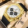 Business Quartz Men's Wristwatch Chronograph Date Silicone Strap Man Watch Waterproof Military Luminous Watches For Men