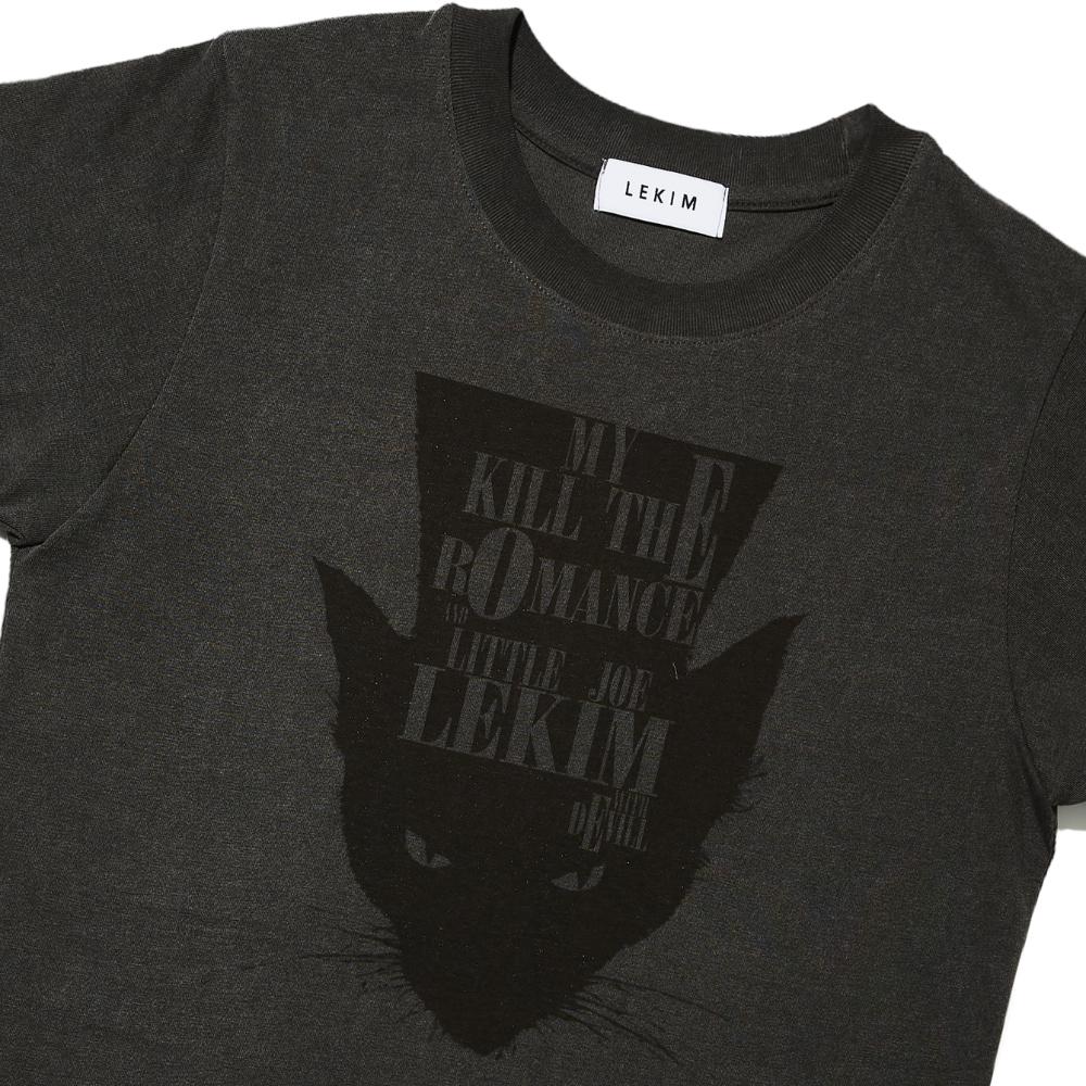 Lekim Devil Cat Pigment T-Shirt Charcoal Women