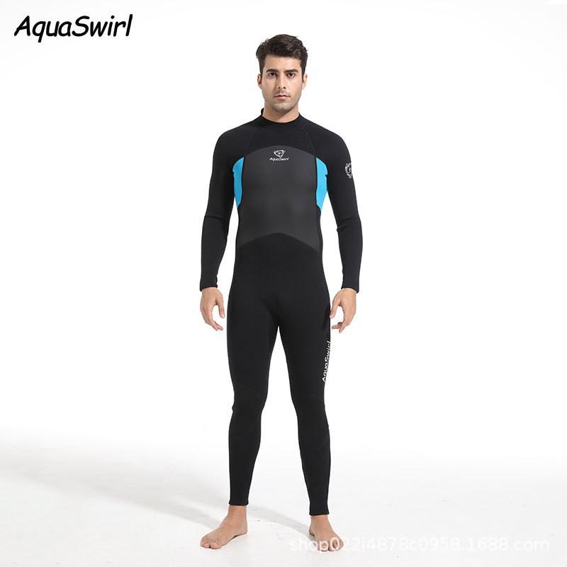 Aixaiwei 3MM Diving Suit One-piece Men s Long-sleeved Sun-protection Snorkeling Surfing Cold Warm Wet L