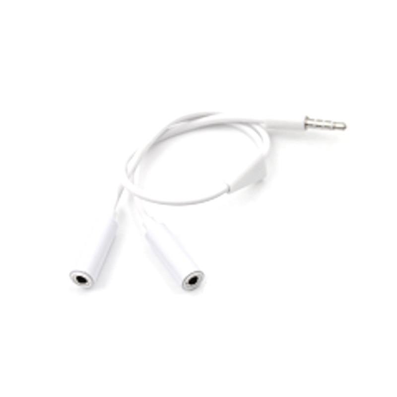 3.5Mm Aux Audio Mic Splitter Cable Earphone Headphone Adapter 1Male To 2Female