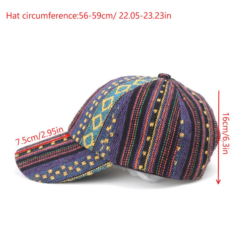 Spring Summer Boho Baseball Cap For Men Women Adjustable Print Sun Hat Street Sport Hiphop Outdoor Snapback Visor