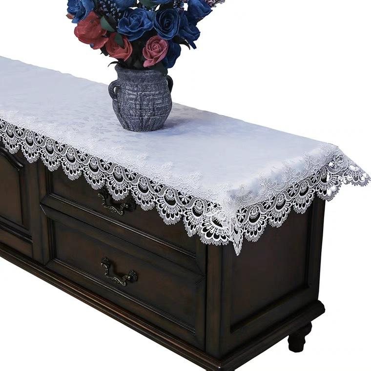 Față de Masă Europeană pentru Comodă TV Dantelă Poliester Senzație High-End Uz Casnic Dulap de Pantofi Comodă Husă de Praf Pânză Acoperitoare