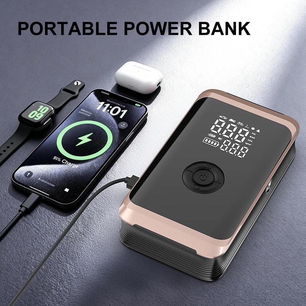 YIJU All-in-One Car Jump Starter with Air Compressor, 150PSI Tire Inflator, Portable Power Bank & Battery Booster