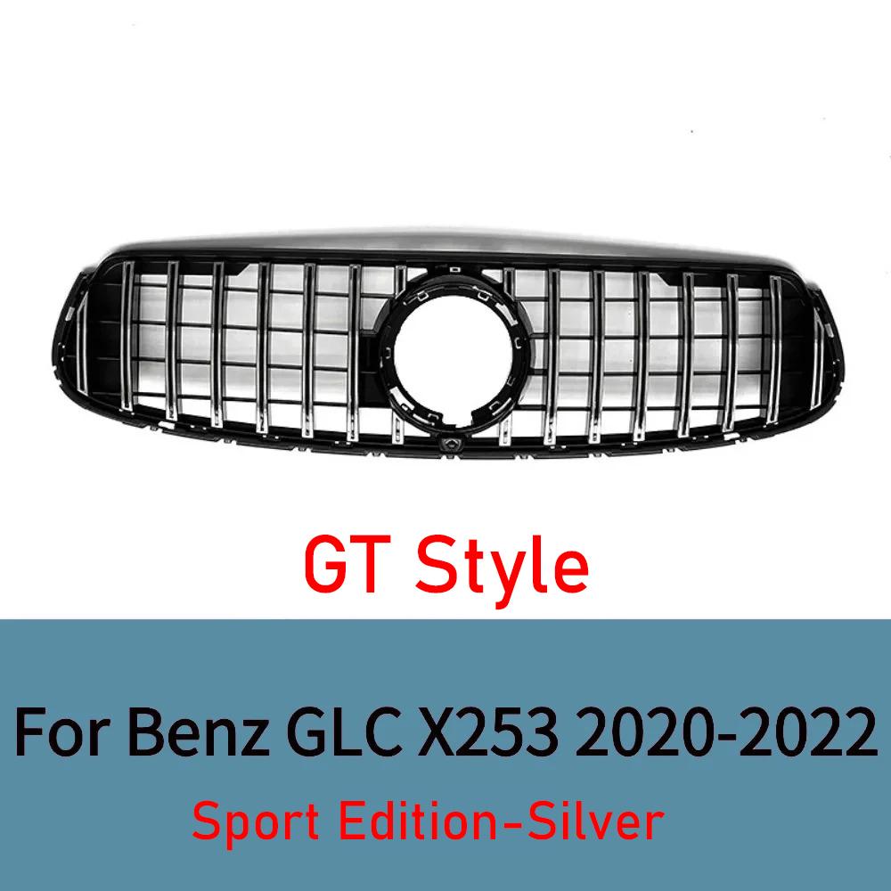 For Mercedes GLC X253 2020-2025 Front Bumper Grille Black Diamond Mesh Grill Panel Accessories GLC200 GLC220 GLC300 AMG Style