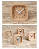 KATOMOKU muku mini clock Square white table clock wooden km-25WH 85×85×46mm