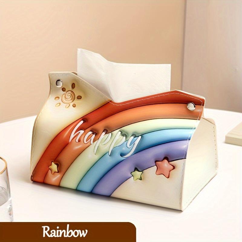 

1pc Oil Painting Tissue Box - Rose Floral Storage for Living Room/Car | Foldable & Lightweight, Creative Napkin Organizer