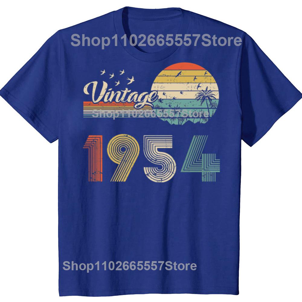 Funny Vintage 1954 Retro Design 71 Years Old Graphic Tshirts Men Fashion Casual Tshirt 100 Cotton Loose Oversized T Shirt