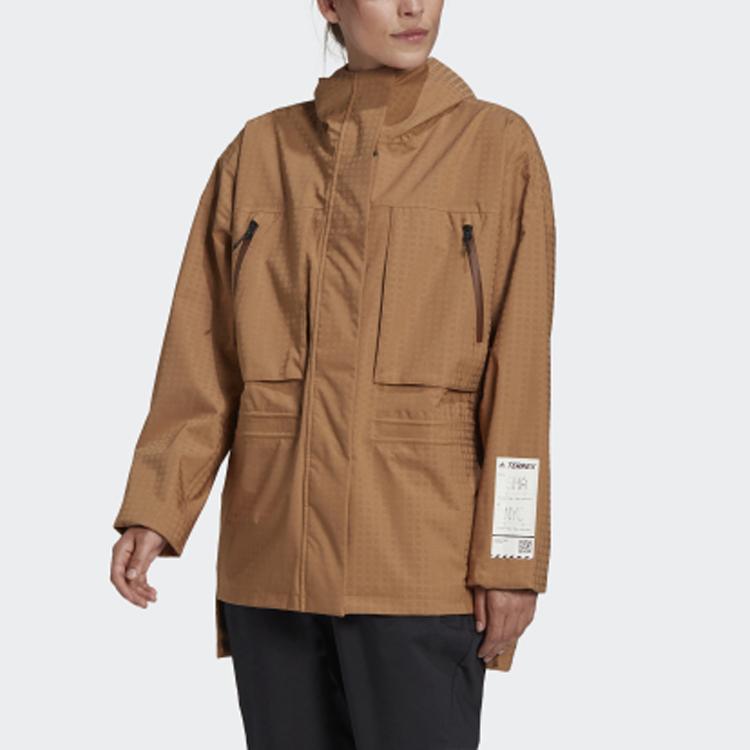 Adidas W Cap R.R. Jacket Outdoor Sports Hooded Work Jacket Women Jackets Bronze GF0047