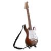 Miniature Electric Guitar Model Wooden Mini Figurine Toy with Stand Case Home Decor 24cm White