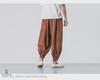 Men's Summer Loose Fit Cotton-Linen Nine-Point Wide-Leg Pants