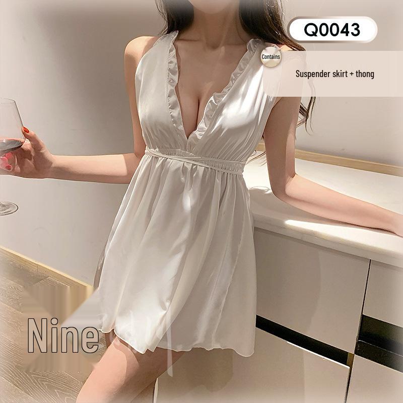 Jiuli Qingchuan Sexy Sheer Lingerie Set - Pure Desire See-Through Pajamas with Webbing Fun.