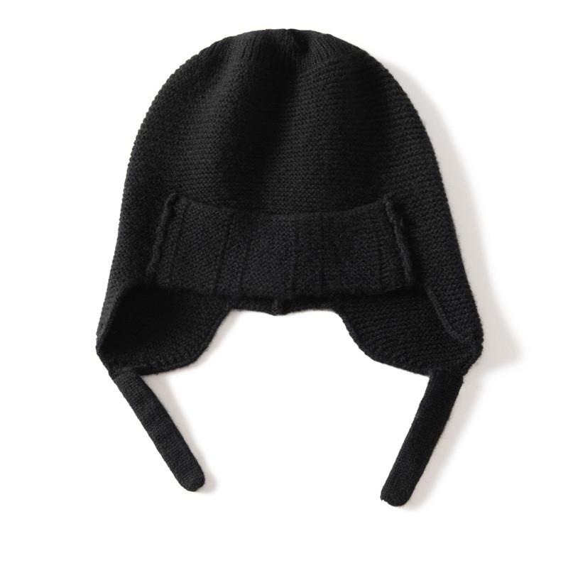 Warm Cashmere Knit Beanie Hat With Ear Flaps Unisex Winter Cap Men Women Kids